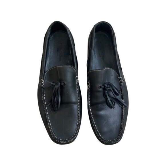 Ermenegildo Zegna black leather casual shoes size 10